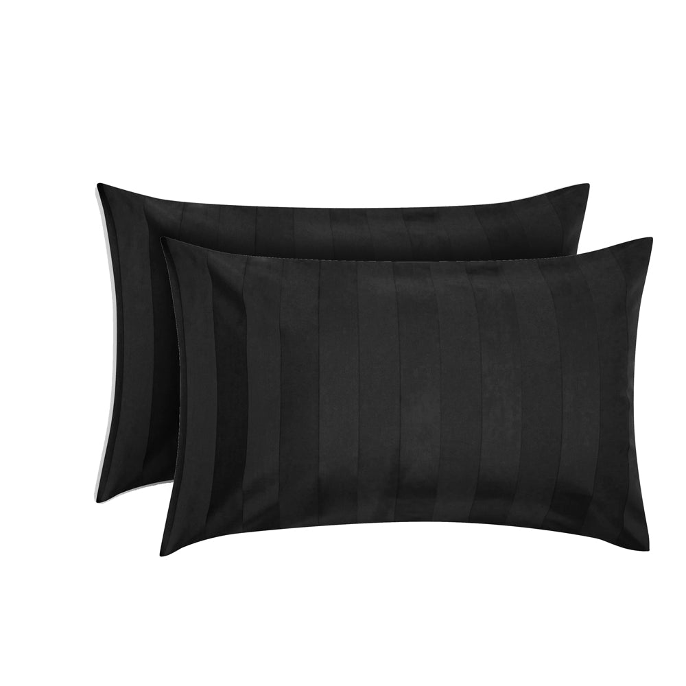 Black Mamba Stripe Sateen Duvet Set