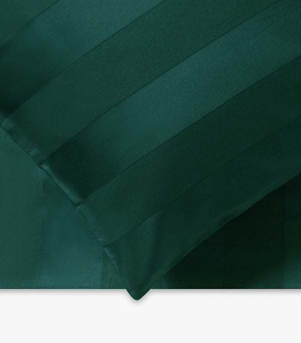 Teal Stripe Stripe Sateen Flatsheet Set