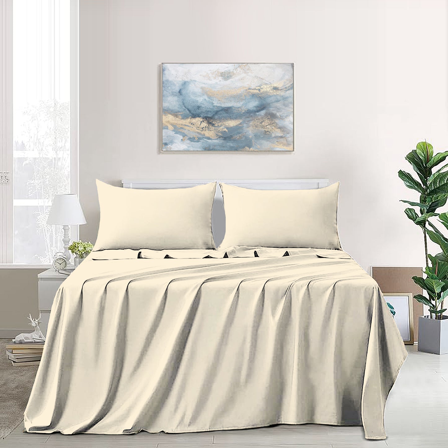 Butter Cream Flat Sheet Set