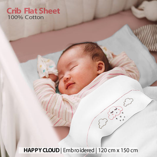 Happy Cloud Crib Flat Sheet