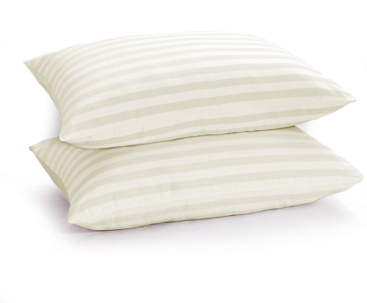 2 Off White Sateen Pillowcovers