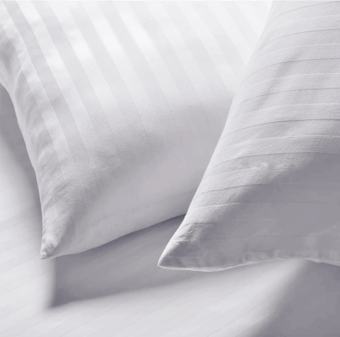 White Stripe Sateen Duvet Set