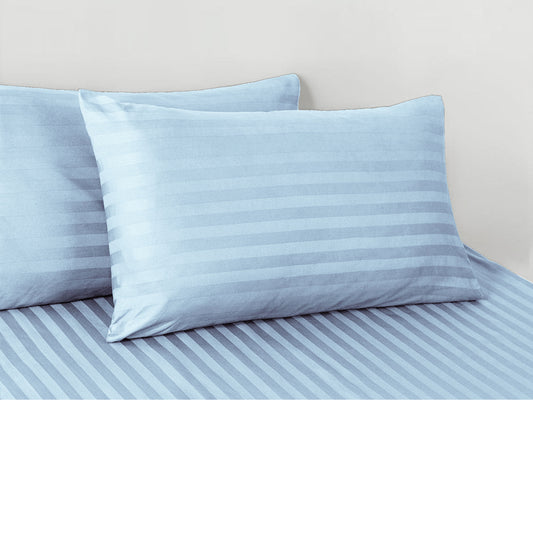 Cloud Stripe Sateen Flat Sheet Set