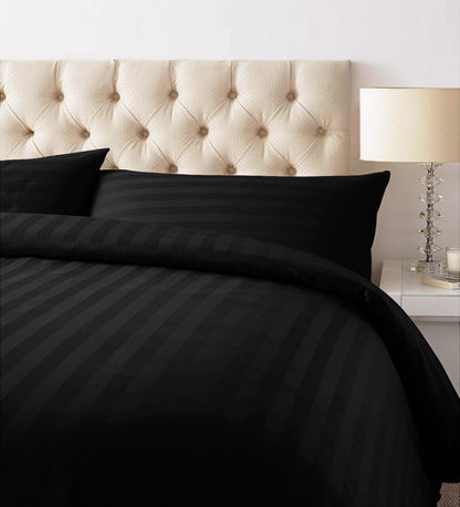 Black Mamba Stripe Sateen Duvet Set