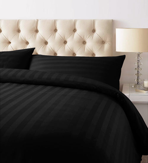 Black Mamba Stripe Sateen Duvet Set