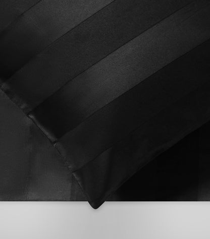 Black Mamba Stripe Sateen Flatsheet Set