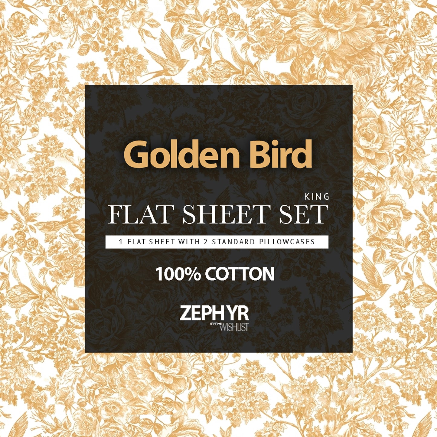 Golden Bird Flat sheet Set