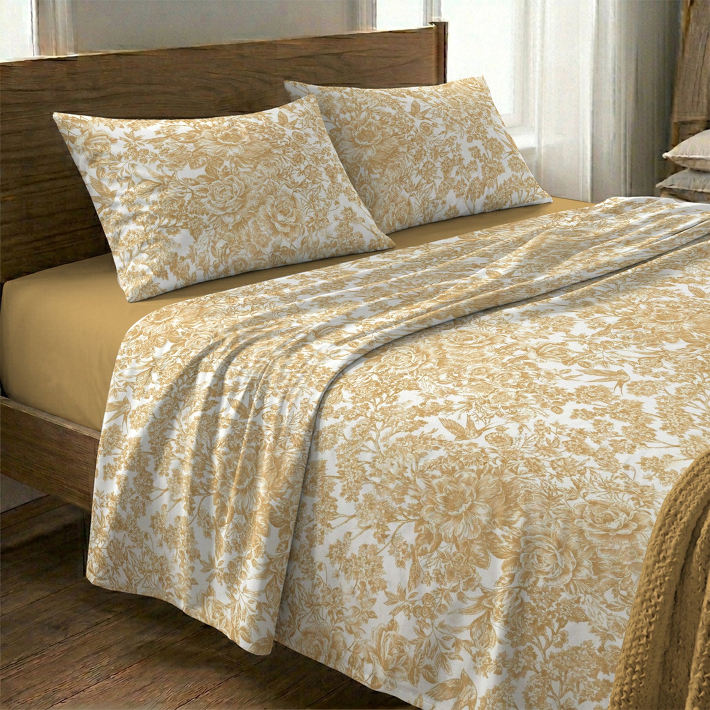 Golden Bird Flat sheet Set