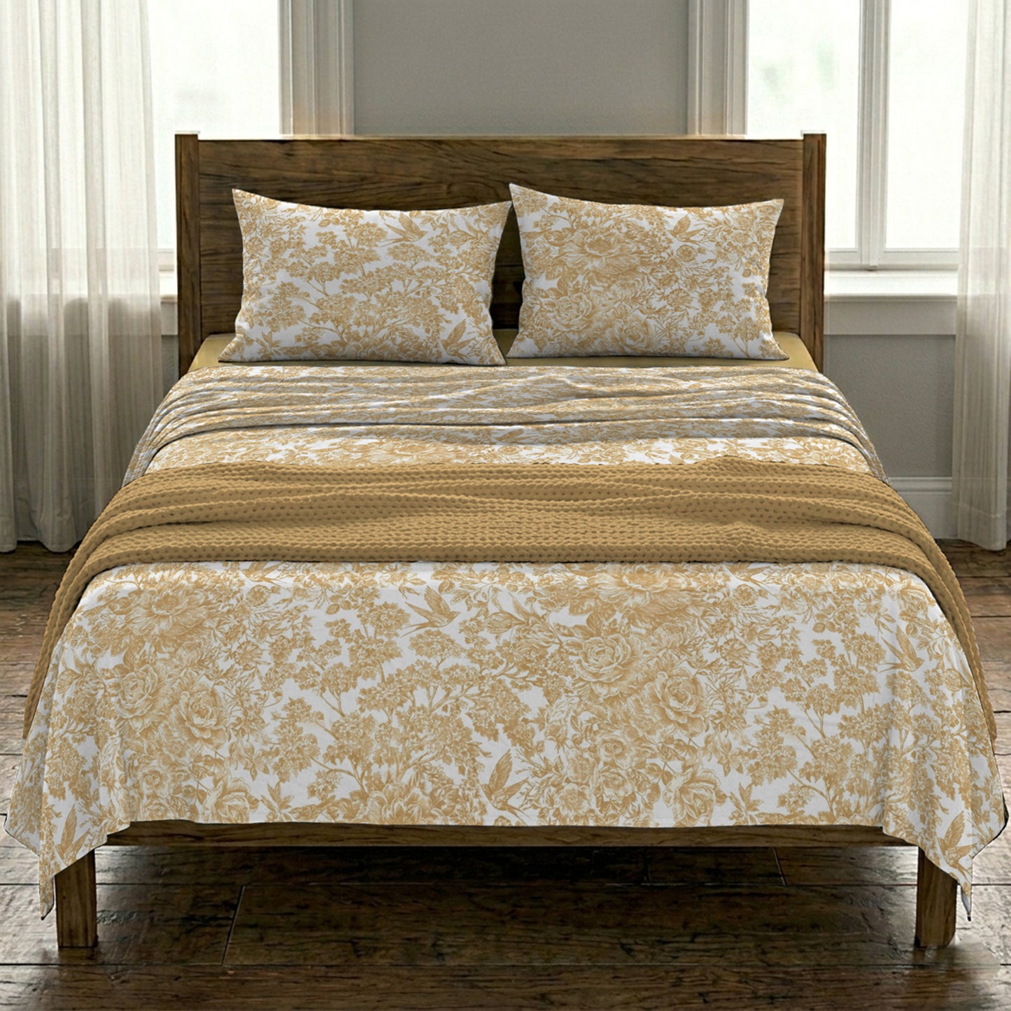 Golden Bird Flat sheet Set