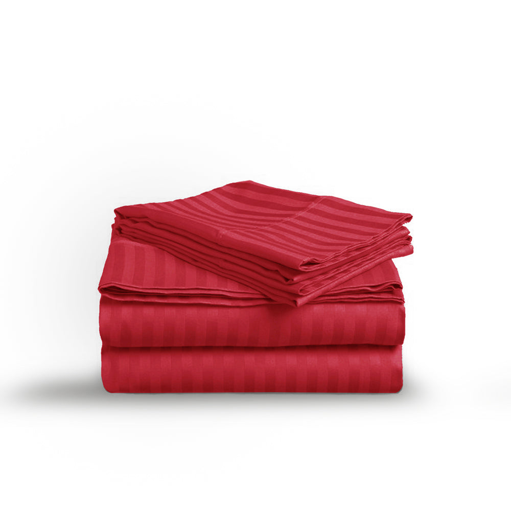 Poppy Stripe Sateen Flatsheet Set