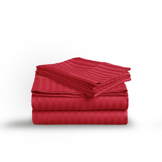 Poppy Stripe Sateen Flatsheet Set