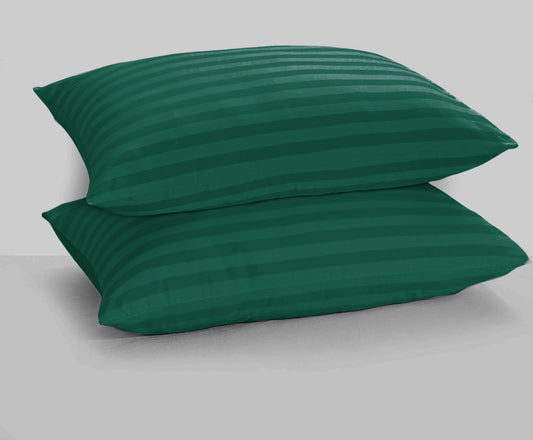 2 Teal Stripe Sateen Pillowcovers