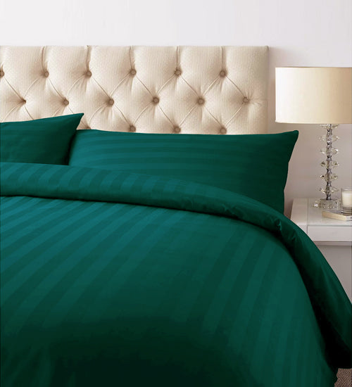 Teal Stripe Sateen Duvet Set
