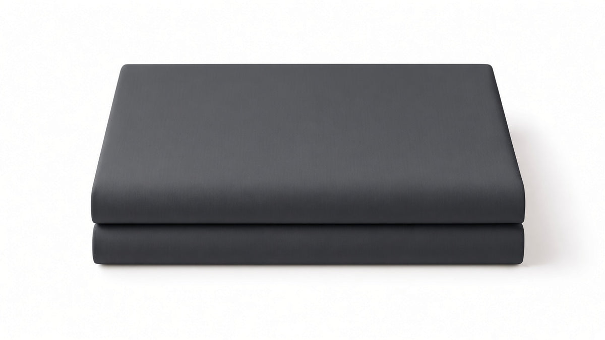 Dark Grey Flat Sheet Set