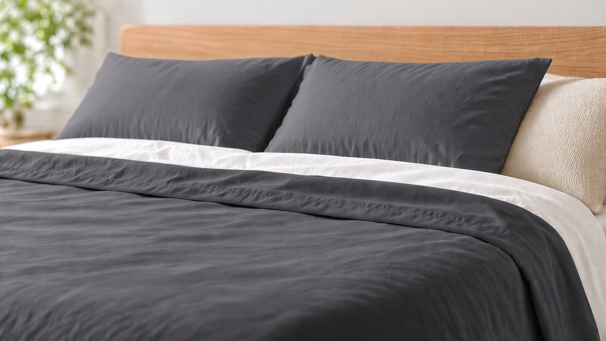 Dark Grey Flat Sheet Set