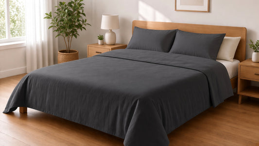 Dark Grey Flat Sheet Set