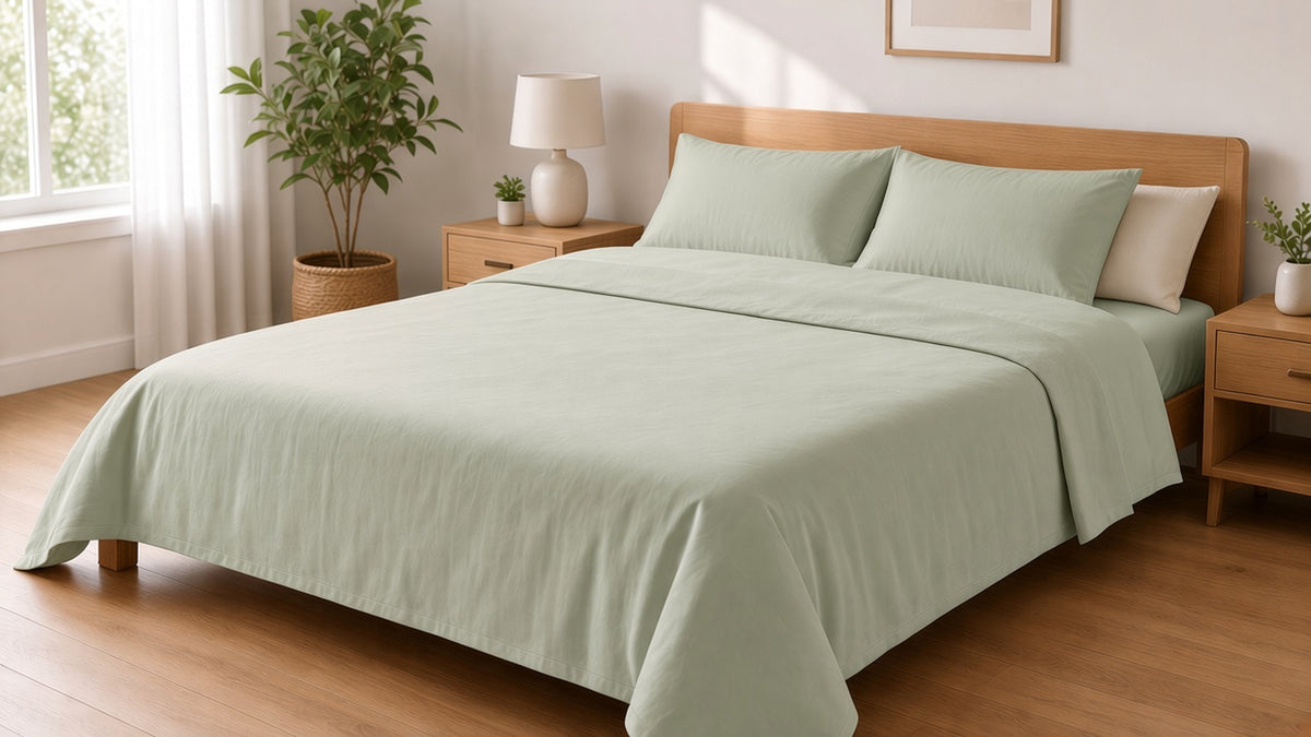 Sage Green Flat Sheet Set