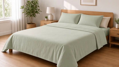 Sage Green Flat Sheet Set