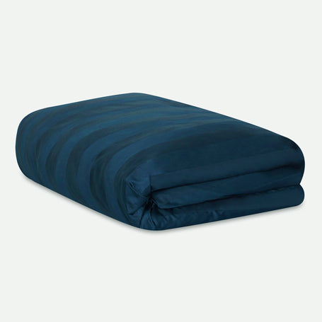 Opal Blue Stripe Sateen Duvet Set