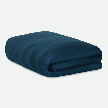 Opal Blue Stripe Sateen Duvet Set