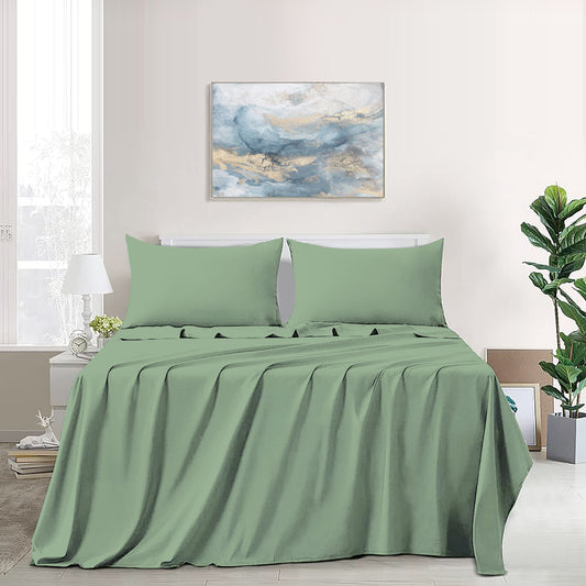 Smoke Green Flat Sheet Set