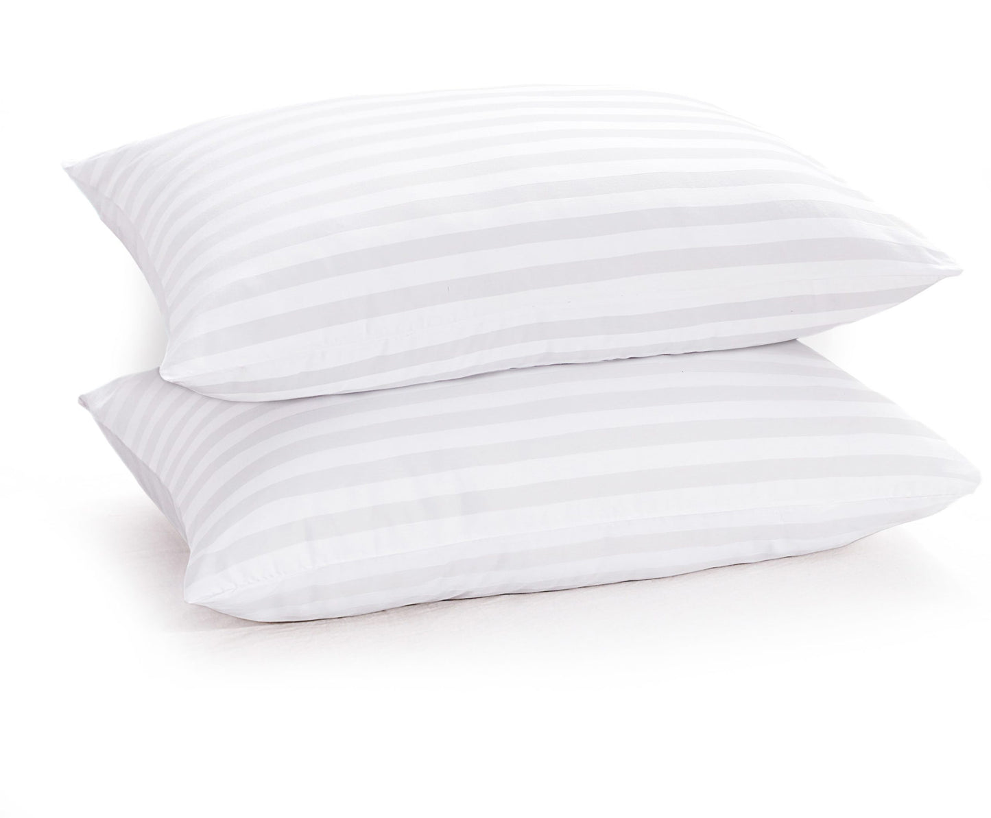 2 Bright White Sateen Pillowcovers