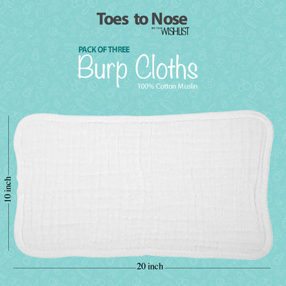 Bright White Burp Cloth (Pack of 3)