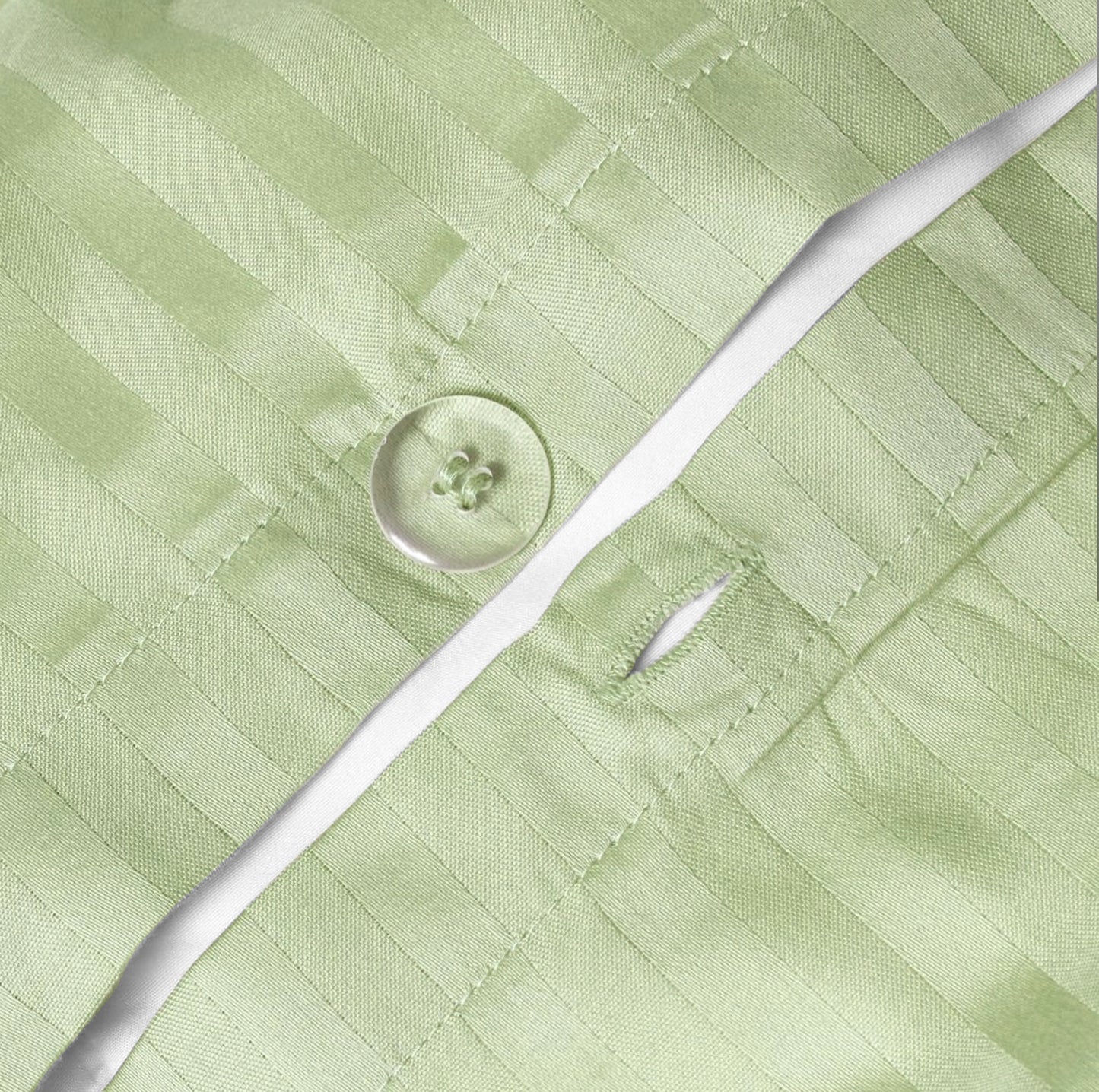 Sage Stripe Sateen Duvet Set