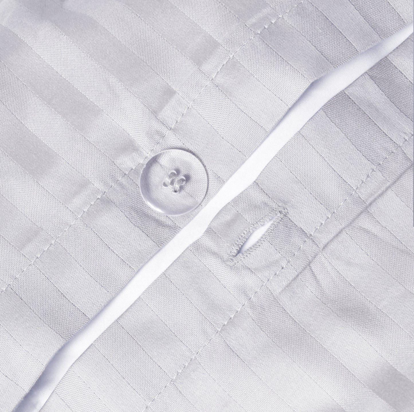 White Stripe Sateen Duvet Set