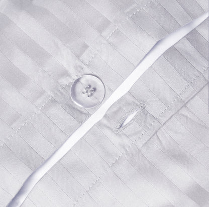 White Stripe Sateen Duvet Set