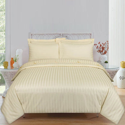 Off White Stripe Sateen Duvet Set