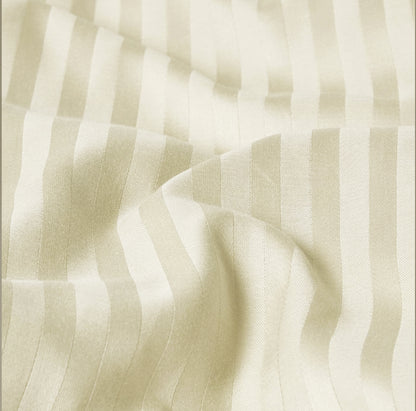 Off White Stripe Sateen Duvet Set