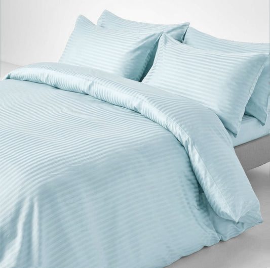 Cloud Stripe Sateen Duvet Set