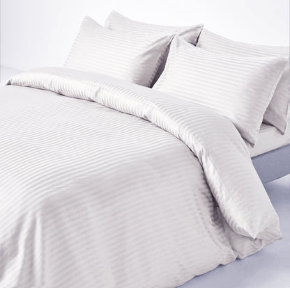 White Stripe Sateen Duvet Set