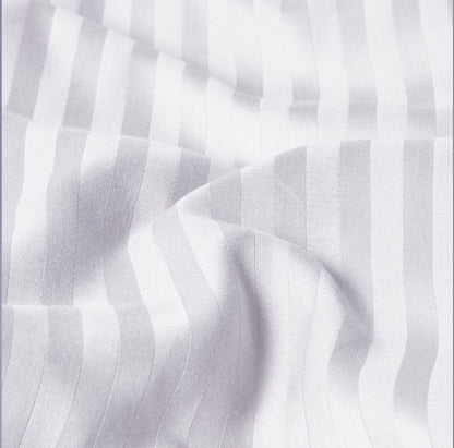 White Stripe Sateen Duvet Set