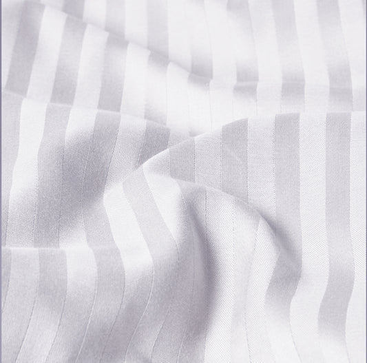 White Stripe Sateen Duvet Set