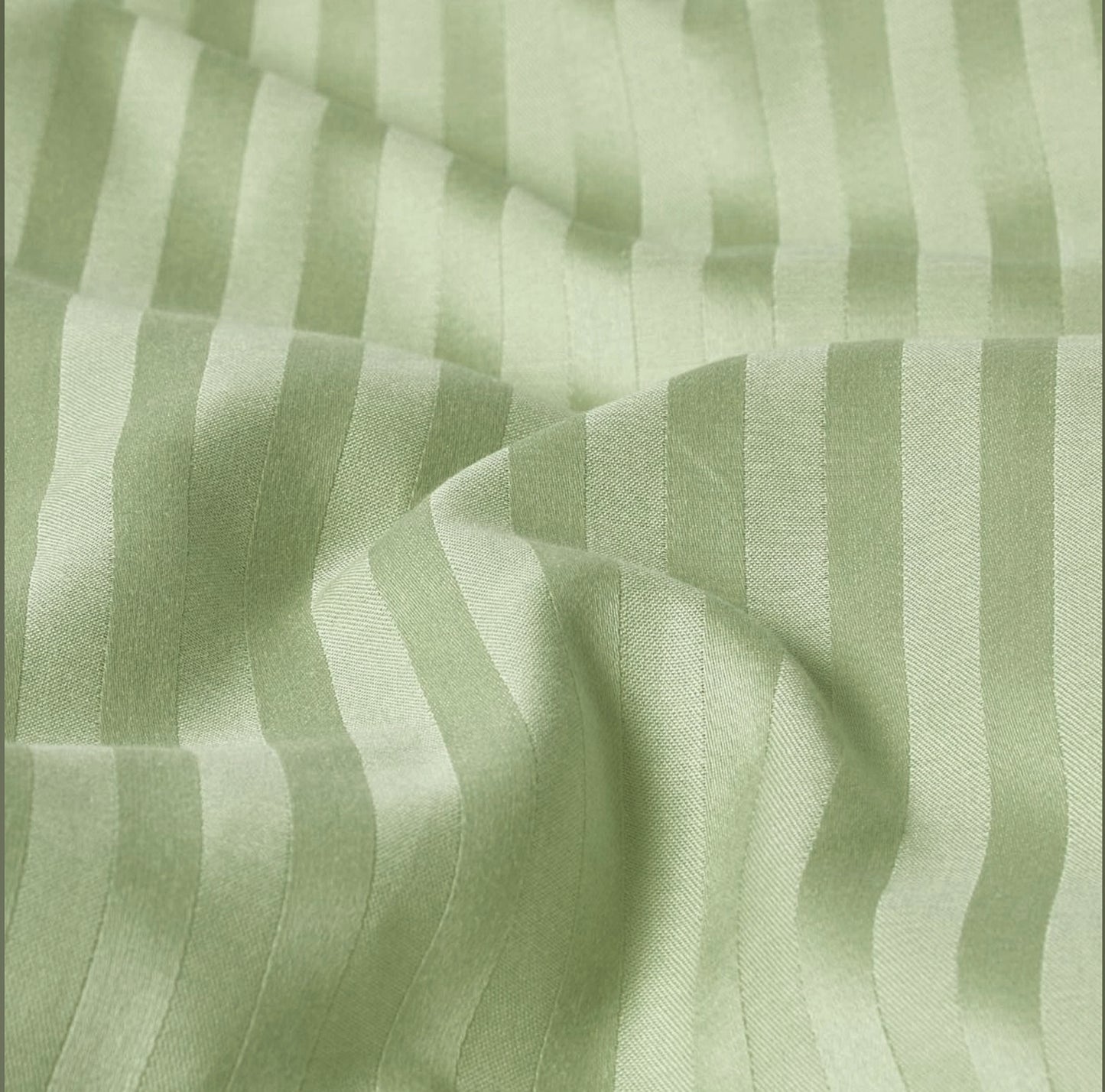 Sage Stripe Sateen Duvet Set