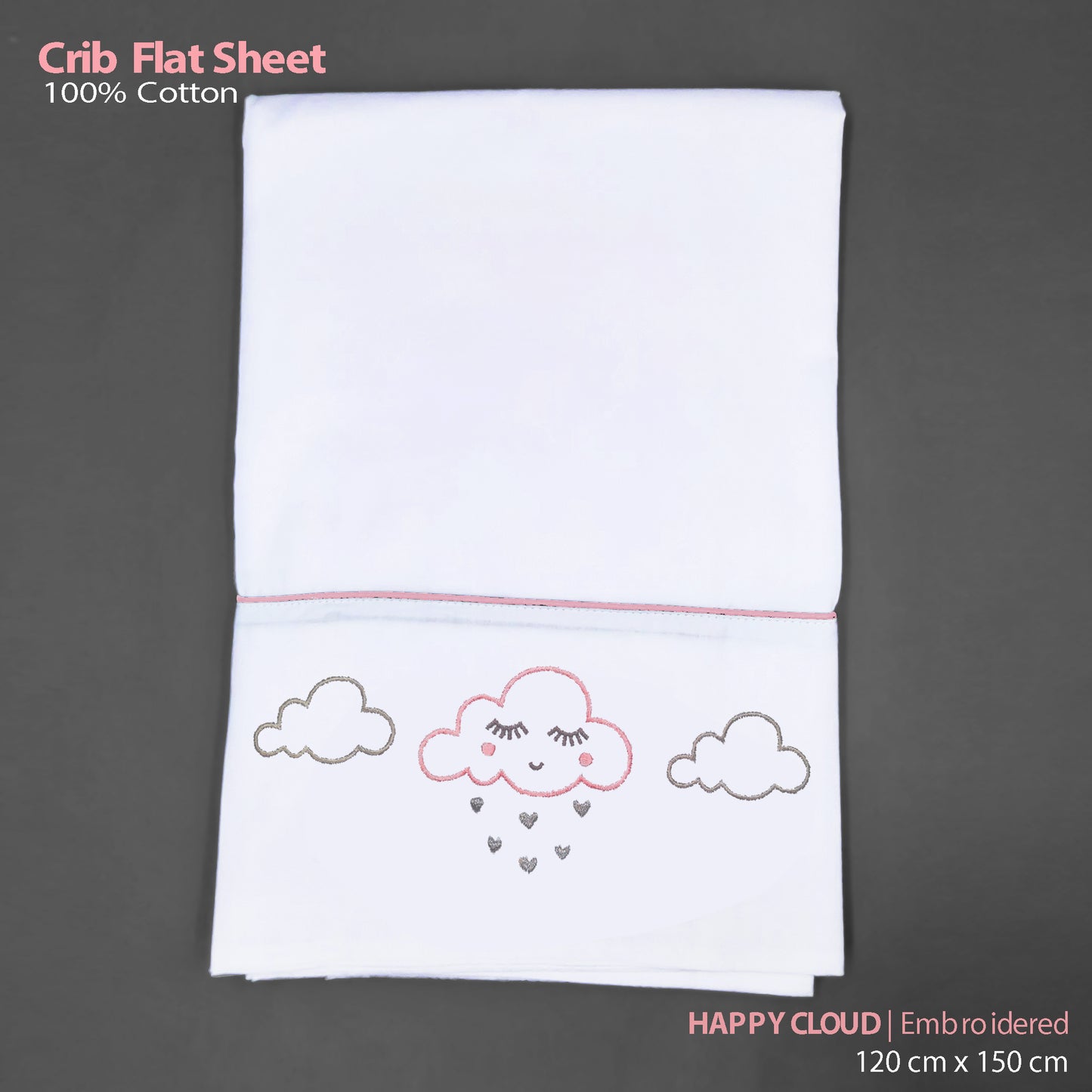 Happy Cloud Crib Flat Sheet