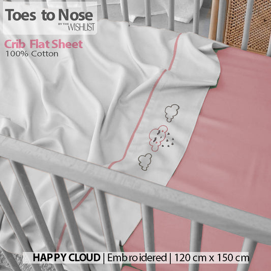Happy Cloud Crib Flat Sheet
