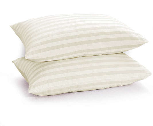 2 Off White Sateen Pillowcovers