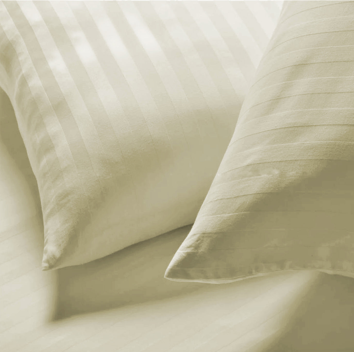 Off White Stripe Sateen Duvet Set