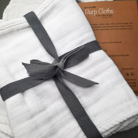 Bright White Burp Cloth (Pack of 3)